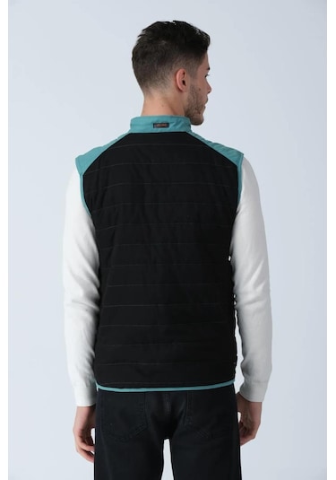 Alexandergardı Renk Detaylı Yelek E25-605yelek Yeşil