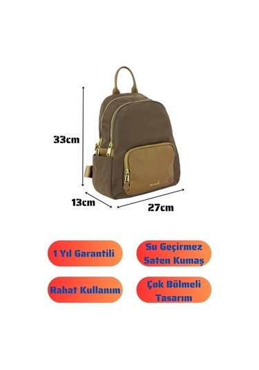 Bolsas Saten Kumaş Kadın Sırt Çanta Kahve 1048 Kahve Kahverengi