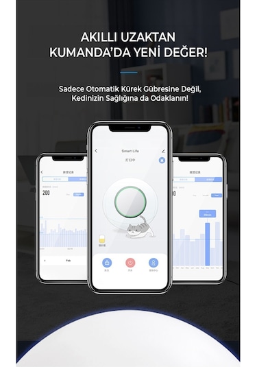 Els Pet Smart Pro Akıllı Otomatik Kedi Tuvaleti App Kontrol Uv Temizleme
