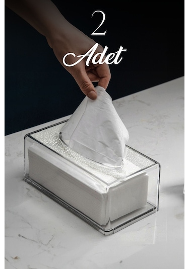 Kitchen Life 2'li Lüx Akrilik Peçetelik - Peçete Kutusu