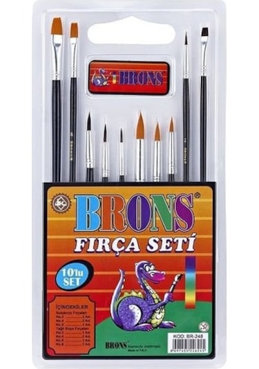 Brons Fırça Seti Sulu Boya Ve Yağlı Boya 10 Lu  Br-248