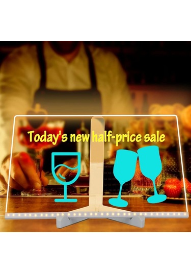 Aubyhe Çocuklar İçin Boyutlu Silinebilir Led Aydınlatmalı Çizim Tahtası - 7 Renkli Kalemli El İşleri Oyuncak Çok Renkli