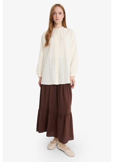 Defacto A Kesim Viskon Maxi Etek F8242ax25smbn320 Kahve