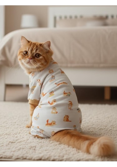 Bejjy Pamuklu Kedi Tulum Pijama