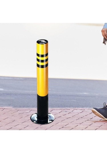 Suntek Metal Güvenlik Direkleri Park Bariyeri Sağlam 75cmx7.6cm Siyah Ve Sarı