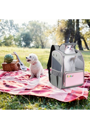 Funadd Fold Nefes Alabilen Pet Sırt Çantası Outdoor Omuzlar Kedi Çantası Pembe