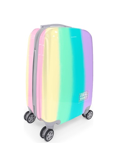 Coral High Renkli Çizgili Desenli Kabin Boy Valiz 50cm 16541 Çok Renkli