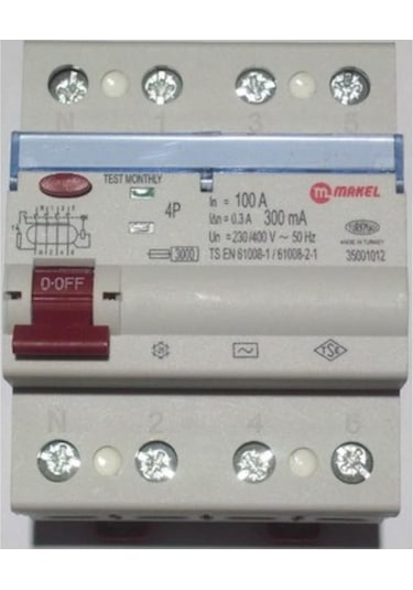 Makel 4X100A 300Ma Kaçak Akım Koruma Şalteri