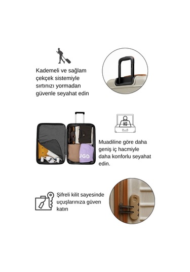 Büyük Boy Valiz 4x2 Teker Vizon-taba 1168 Vizon - Taba