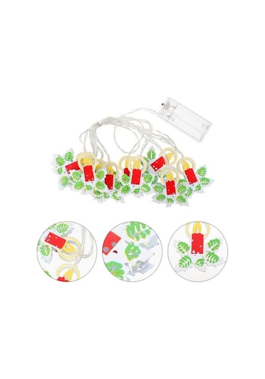Agoodshop Adet Noel Dize Işıklar Dış Mekan Dekoratif Işıklar Pilli Dize Işıklar Pil Mum Noel Asılı Dize 1 Adet Polisilikon 2v