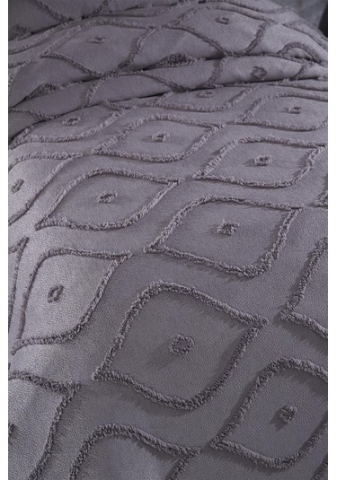 Çeyiz Diyarı Pirot 2 Parça Tek Kişilik Pike Takımı Antrasit Antrasit