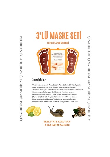 Ayak Peeling Maskesi 3 Lü Soyulma Etkili, Ölü Deri Temizleyici Ve Pürüzsüzleştirici Bakım