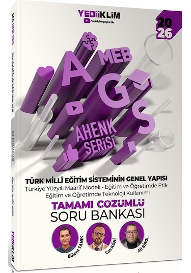 Yediiklim 2026 Meb Ags Ahenk Serisi Eğitimin Temelleri-eğitim Sisteminin Genel Yapısı-mevzuat Anayasa Tamamı Çözümlü Soru Bankası Seti 3 Kitap