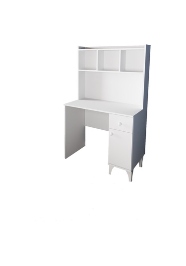 Df09107 Çekmeceli Kapaklı Kitaplıklı Çalışma Masası Beyaz