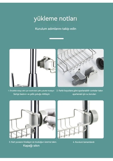 Musluk Depolama Rafı Paslanmaz Çelik Mutfak Banyo Banyo Depolama Rafı-resim Rengi