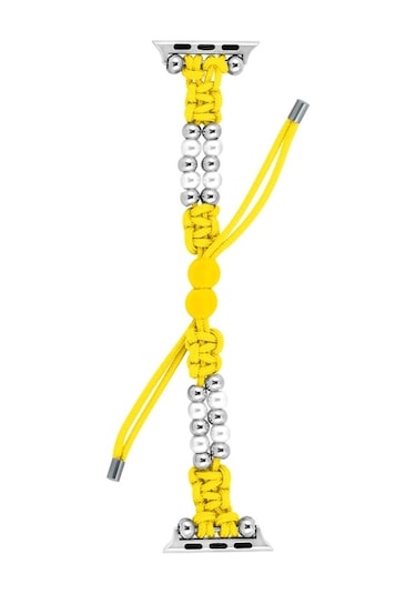 iOS Uyumlu Watch Serisi 4 44mm Paracord Row Boncuklar Drawstring Örgülü Watch Band