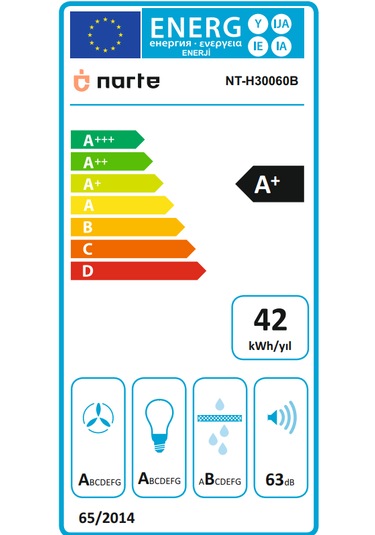 Narte H30060B Sessiz Duvar Tipi Davlumbaz