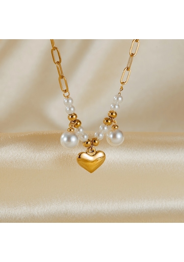 Sones Opk Gz202 Paslanmaz Çelik Aşk İnci Bileklikler Altın