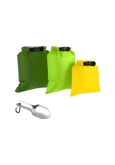 Pazly Skycıty 3'lü Su Geçirmez Çanta Seti 3l+5l+8l + Hediye Kürek & Kanca - Sarı, Yeşil, Askeri Yeşil Çok Renkli, Hediye Kürek & Kanca Çok Renkli