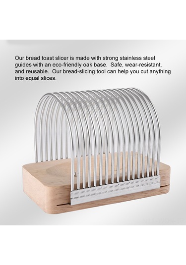 Neevoyu Ahşap Ve Paslanmaz Çelik Ekmek Dilimleyici, Evde Tam Dik Dilimler, Kırıntı Toplayıcı Tabak, Mutfak Ve Fırın Aracı Ahşap