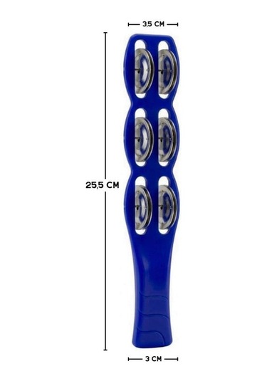 Temel Plastik Çubuk Tef 6 Zilli Mavi 26 Cm
