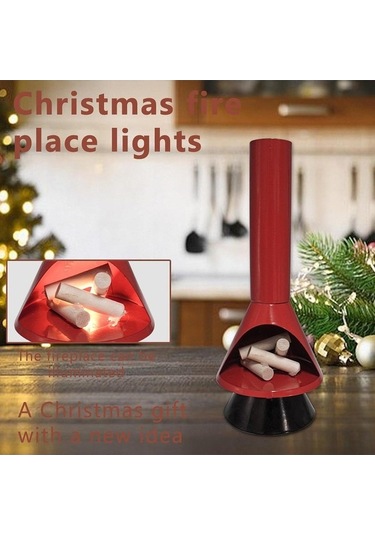 Pazly Yılbaşı Suntek Şömine Küçük Kırmızı Işık Heykelcik Gd