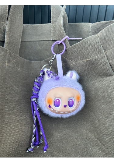 Labubu Detaylı Çanta Anahtarlığı Bag Charm Lila
