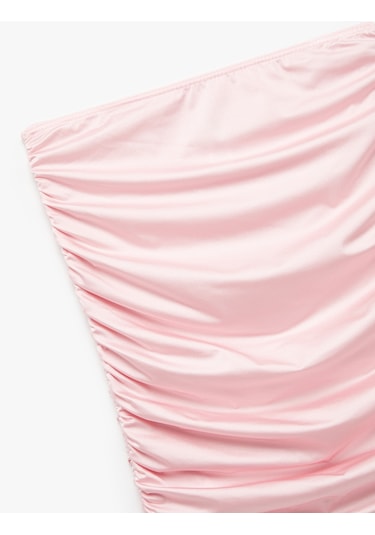 Koton Drapeli Parlak Mini Pareo Etek Pembe 5sak70026mk Gül