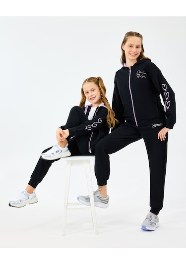 Skechers G Lw Fleece Full Zıp Sweatshirt Büyük Kız Çocuk Siyah Sweatshirt Sk2520009-1602 Siyah