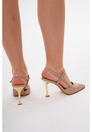 Kadın Topuklu Stiletto Ayakkabı Vizon