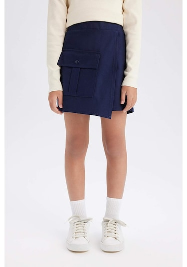 DeFacto Kız Çocuk Gabardin Cepli Şort Etek D9220A825SPNV251