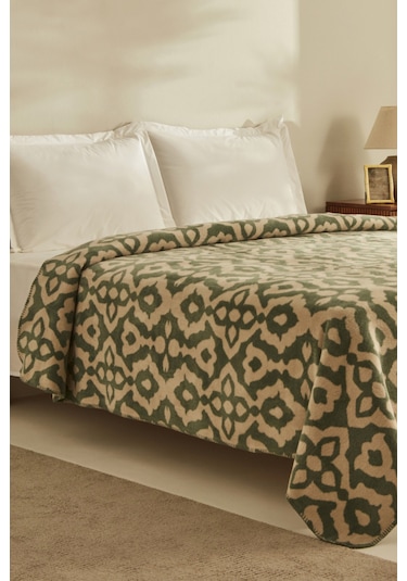 Karaca Home Rina Çift Kişilik Pamuklu Battaniye Yeşil