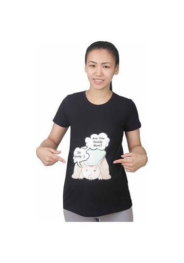 Mummy's Baby Hamile Tişört Are You Siyah 9147