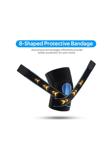 Wezone Neopren Ve Silikon Malzemeli Soğutucu Spor Dizlik - Koşu, Basketbol, Bisiklet İçin Mavi Mavi