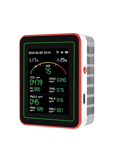 Tuya Wifi 15'i 1 Arada Hava Kalitesi Dedektörü Ev Tipi Taşınabilir Test Cihazı Su8g66
