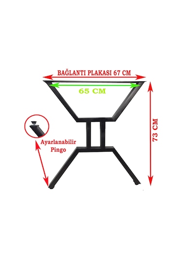 Bin1Fırsatt Metal Ayak Ahşap Masif Çalışma Yemek Masası Ayağı Masa Ayağı
