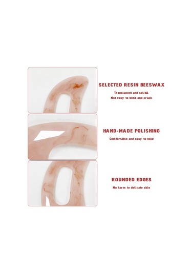 Vkemall Pembe El Tipi Reçine Gua Sha Masaj Aleti, Boyut: 18x6.9 Cm, Hafif Ve Ergonomik Tasarım