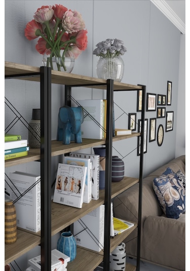 Morpanya Star Metal Kitaplık 5 Raflı Çok Amaçlı Dosya Kitap Rafı Ofis 001