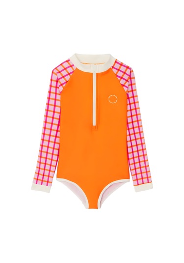 Kietla Uv Korumalı Kız Çocuk Mayosu Tartan Red Kırmızı