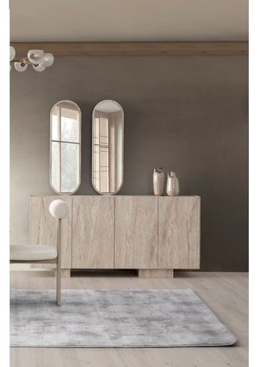 Traverten Mdf Konsol Ve Ayna Mermer