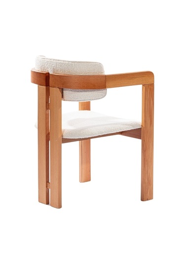 Narvik İskandinav Still T Model Ahşap Sandalye Natural - Beyaz