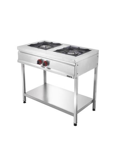 Cej23 L Ayaklı Taban Raflı Lokanta Ocağı, 2 Gözlü, Doğalgazlı