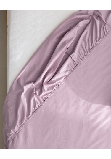 Madame Coco Manon Çift Kişilik %100 Pamuk Ranforce Lastikli Çarşaf - Açık Mürdüm Çok Renkli