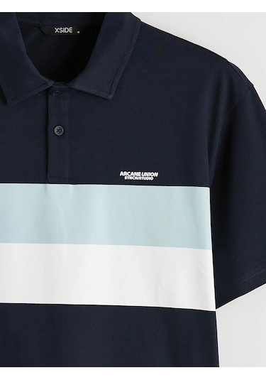 Lc Waikiki Lacivert Polo Yaka Oversize Erkek Penye Tişört