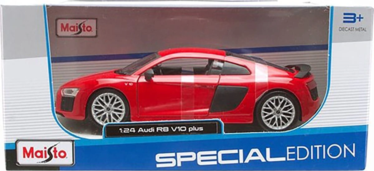 1:24 Ölçekli Kırmızı Audi R8 V10 Plus Kırmızı