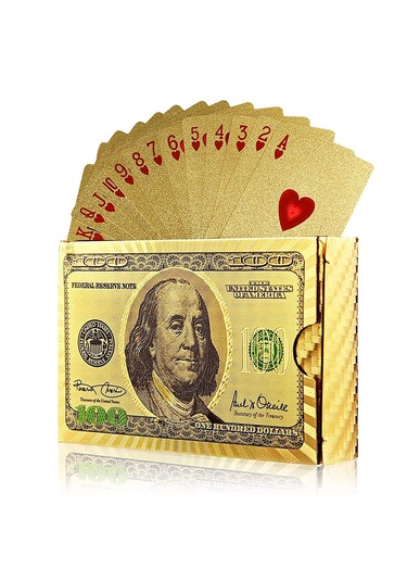 Gold Dolar iskambil Kağıdı Pvc Su Geçirmez Oyun Kağıdı cin383sr