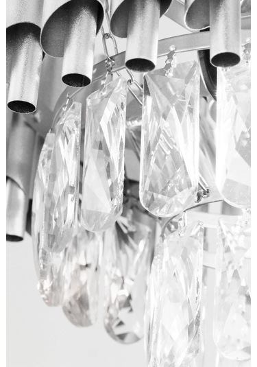 Palmira 55'lik Prizma Kesim Kristal Taşlı Lüks Avize - Gümüş-yaldız Gümüş-Yaldız