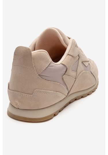 Luvishoes Sahra Bej Süet Hakiki Deri Kadın Sneaker Bej