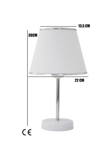 Beyaz Gümüş Julien Üçlü Abajur Ve Avize Seti Beyaz