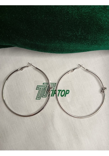 Tiptop/ Gümüş Renk Halka Küpe Gümüş